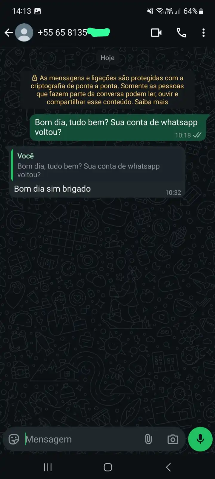 Cliente confirmando desbloqueio